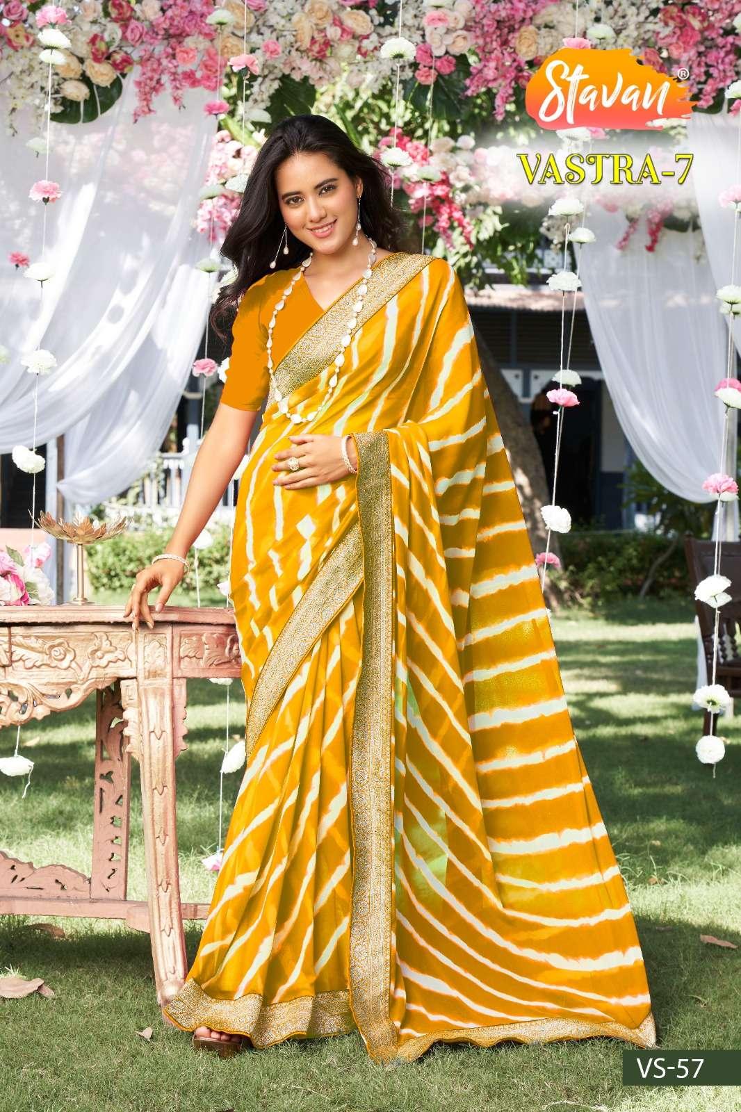 Stavan Vastra Vol 7 Fancy Weightless With Border Saree (630x10)