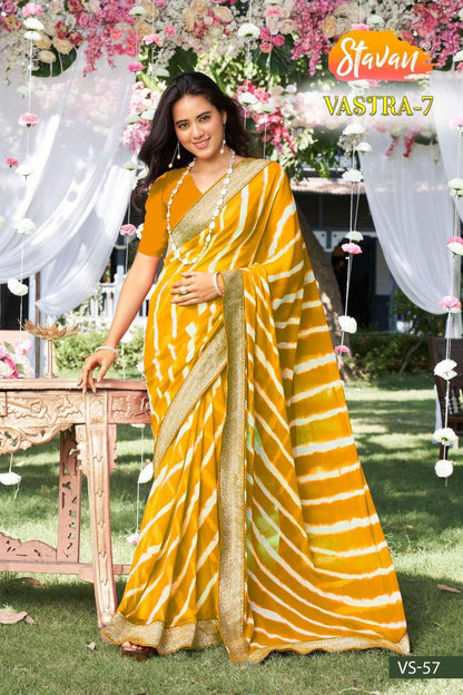 Stavan Vastra Vol 7 Fancy Weightless With Border Saree (630x10)