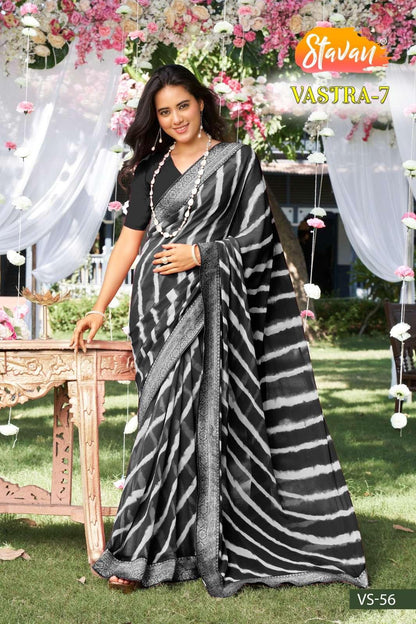 Stavan Vastra Vol 7 Fancy Weightless With Border Saree (630x10)
