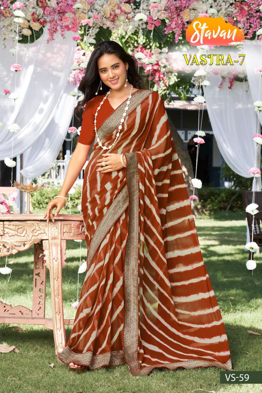 Stavan Vastra Vol 7 Fancy Weightless With Border Saree (630x10)