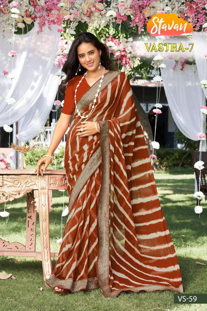 Stavan Vastra Vol 7 Fancy Weightless With Border Saree (630x10)