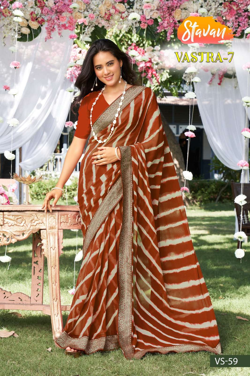 Stavan Vastra Vol 7 Fancy Weightless With Border Saree (630x10)