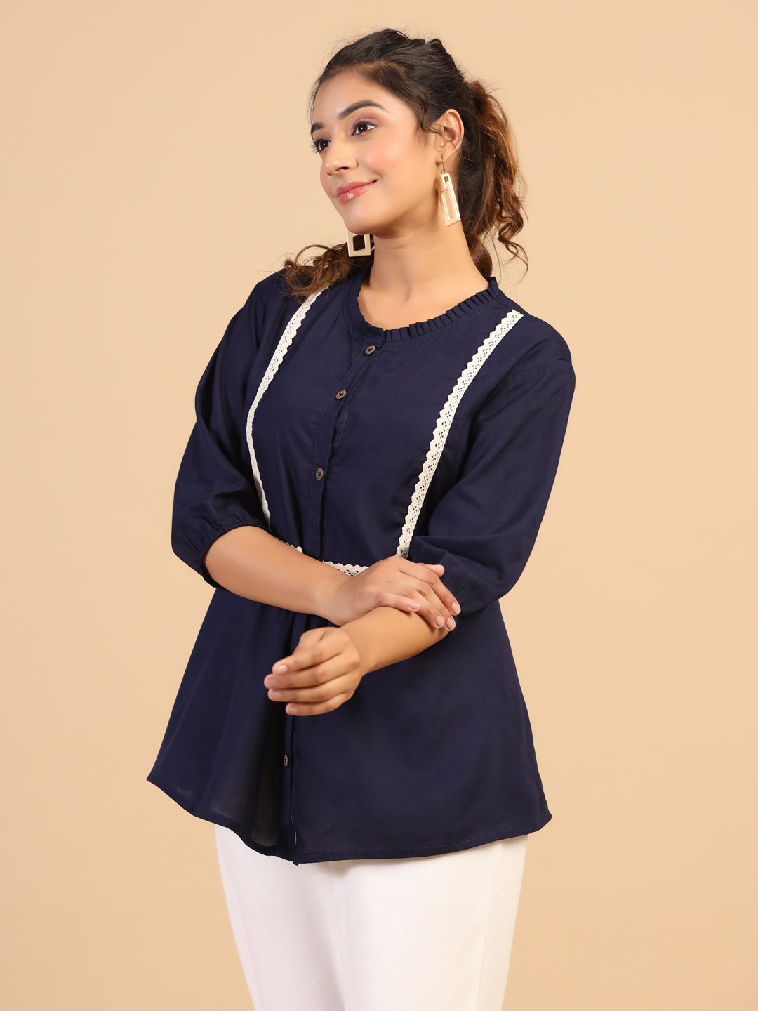 KEEVA FANCY WESTERN SHORT TOP