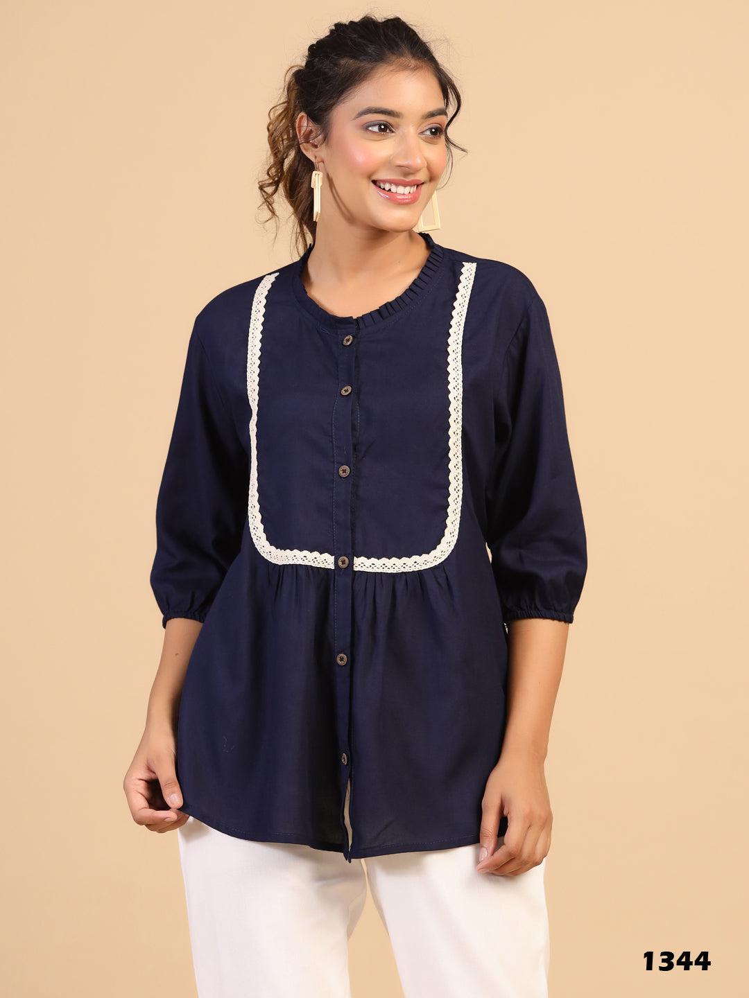 KEEVA FANCY WESTERN SHORT TOP