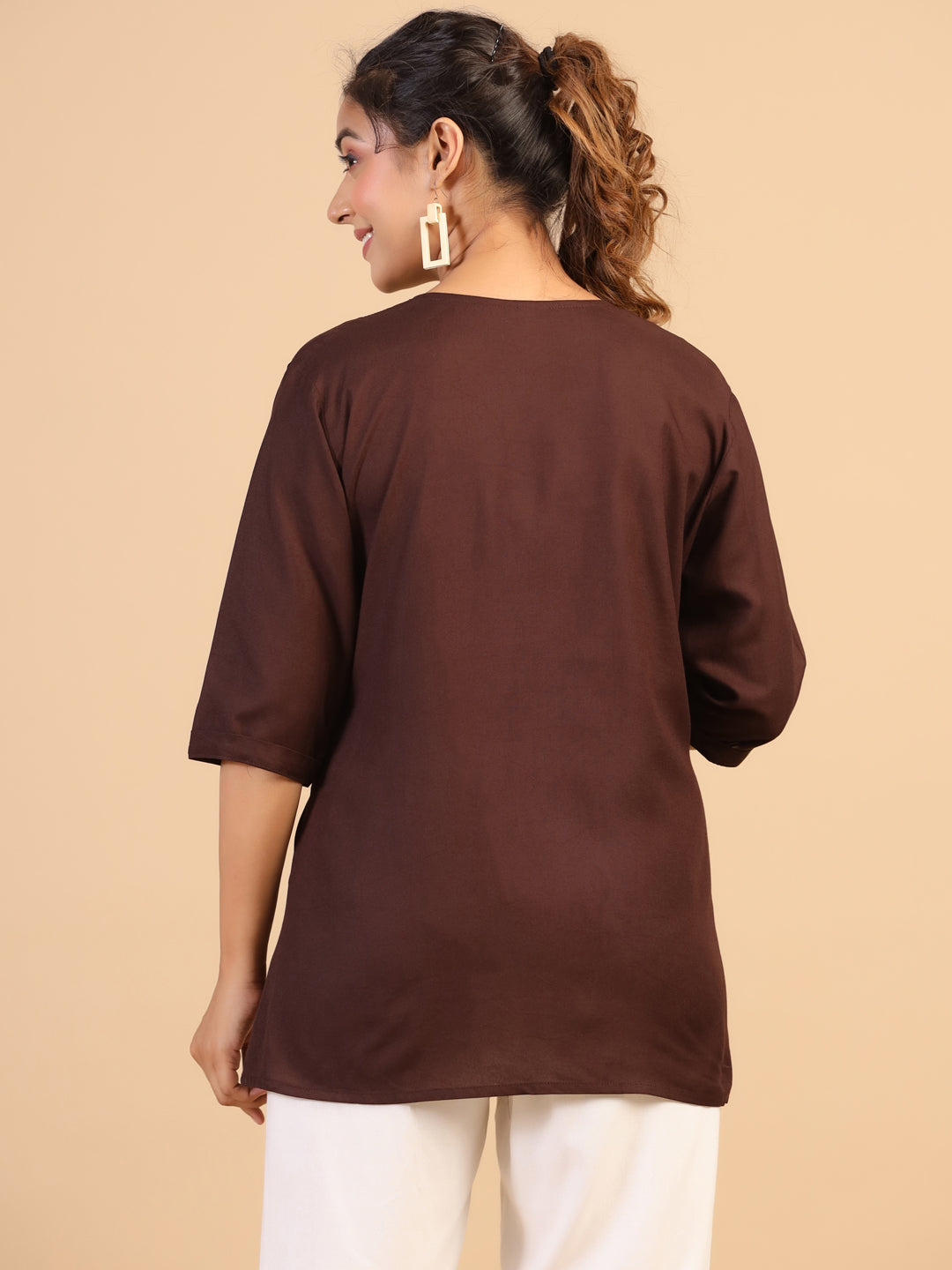 KEEVA FANCY WESTERN SHORT TOP