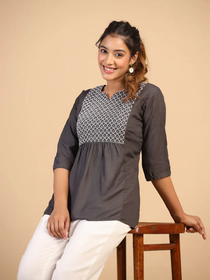 KEEVA FANCY WESTERN SHORT TOP - Anant Exports