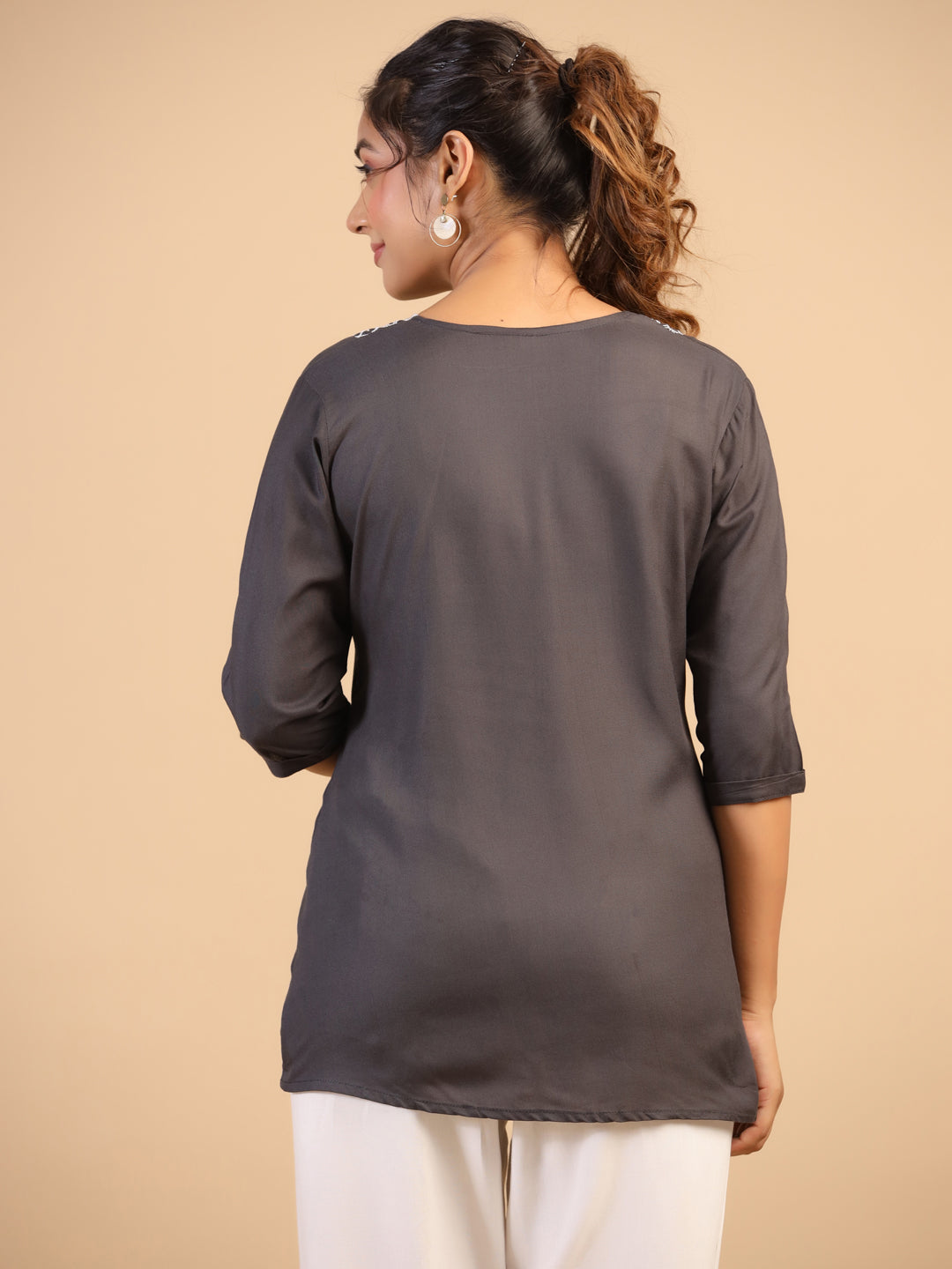 KEEVA FANCY WESTERN SHORT TOP