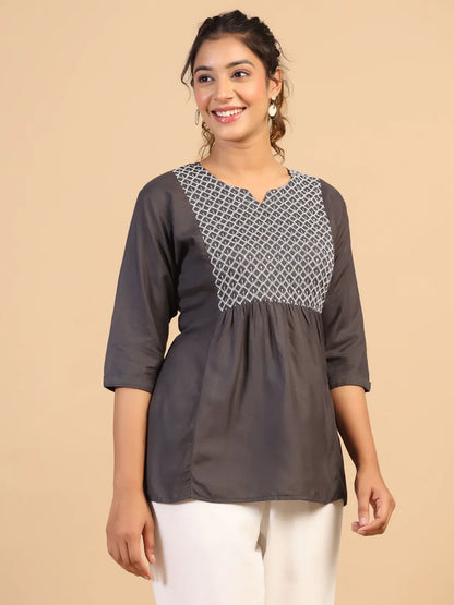 KEEVA FANCY WESTERN SHORT TOP - Anant Exports