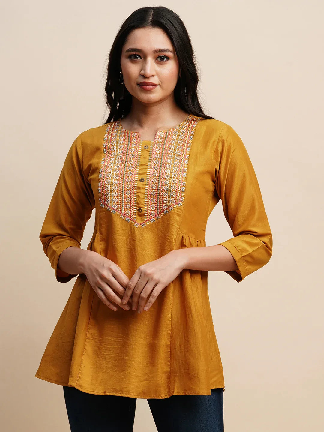 TARINI VOL 02 FANCY WESTERN SHORT TOP D.NO. T1447 - Anant Exports