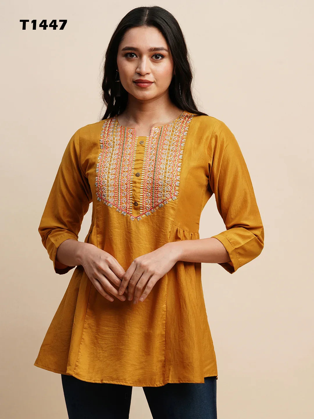 TARINI VOL 02 FANCY WESTERN SHORT TOP D.NO. T1447 - Anant Exports