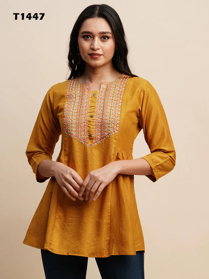TARINI VOL 02 FANCY WESTERN SHORT TOP D.NO. T1447 - Anant Exports