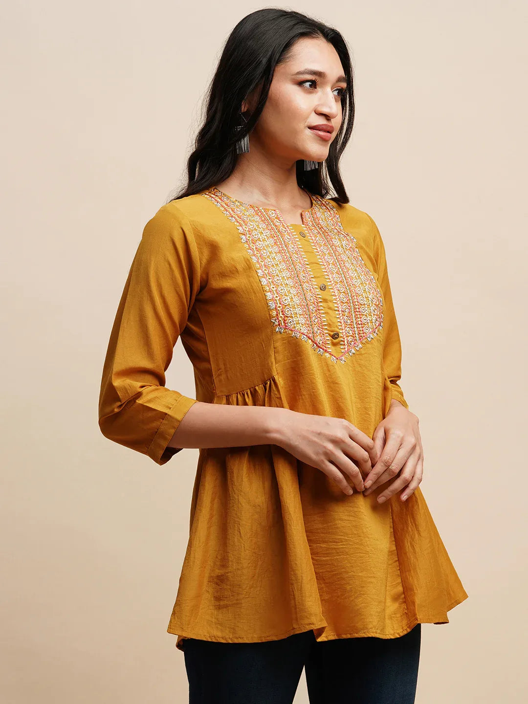 TARINI VOL 02 FANCY WESTERN SHORT TOP D.NO. T1447 - Anant Exports