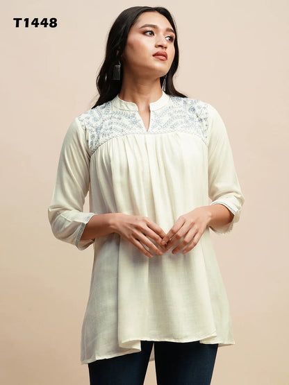 TARINI VOL 02 FANCY WESTERN SHORT TOP D.NO. T1448 - Anant Exports