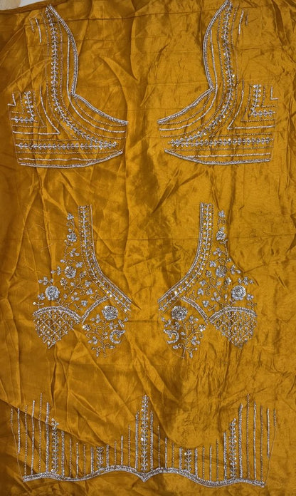 Rust Pure Heavy Net Motif Handwork Zari Sequins Work Bridal Lehenga Choli
