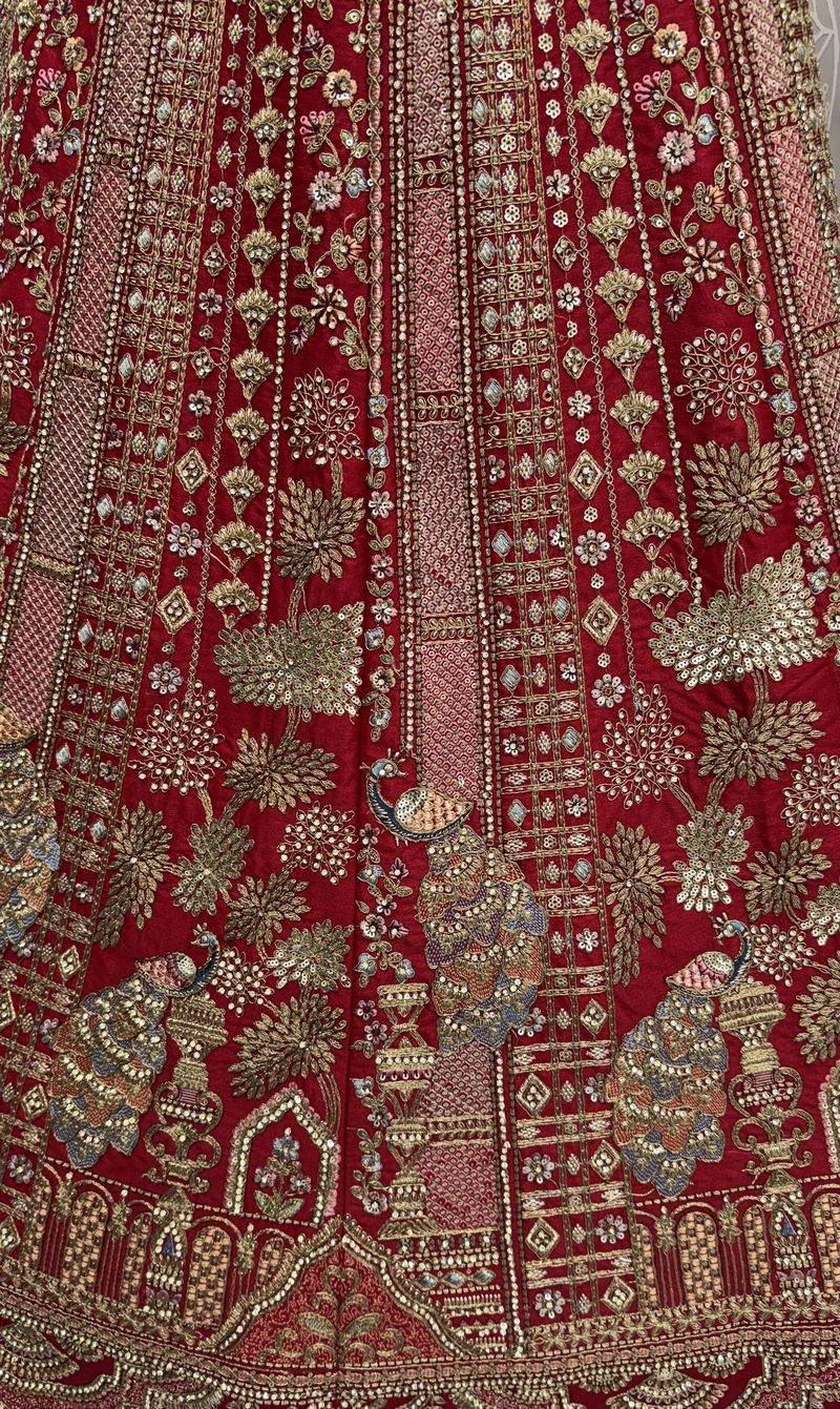 Pink Pure Soft Silk Heavy Embroidery Work Bridal Lehenga