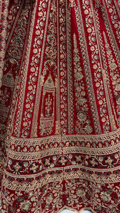 Red Pure Soft Silk Premium Bridal Lehenga Choli Wedding Lehenga Choli Anant Tex Exports Pvt.Ltd..