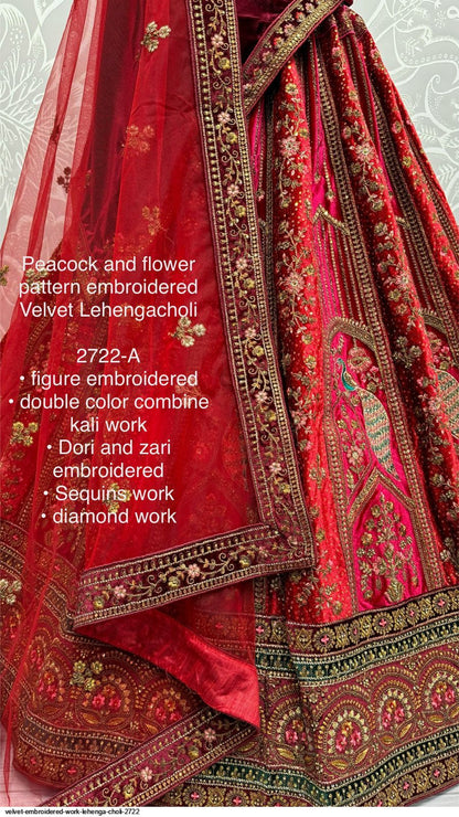Heavy Velvet Bridal Wedding Lehenga Choli