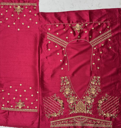 Multicolour Pure Soft Silk Heavy Embroidery Work Bridal Lehenga 