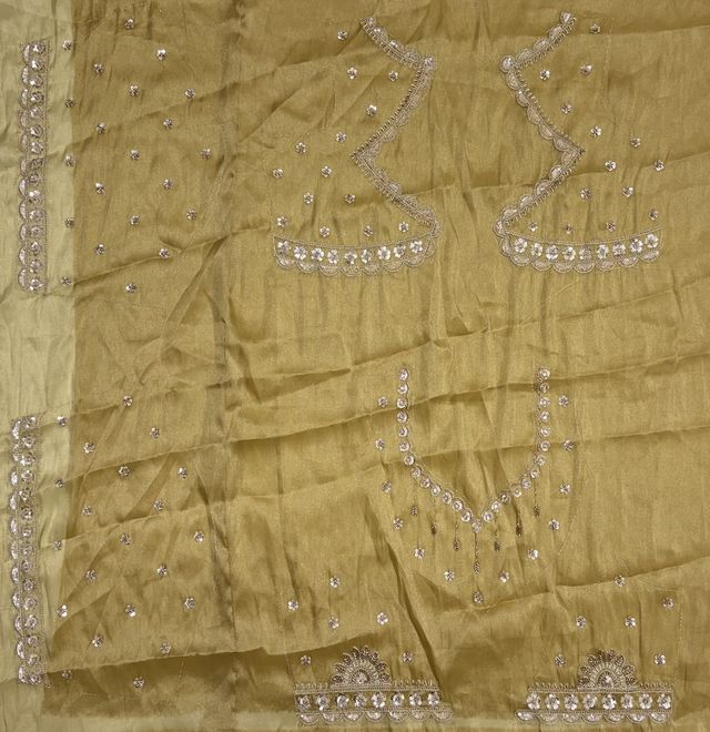 Multi Pure Soft Satin Silk Heavy Beads Motif Zari Embroidery Sequins Work Bridal Lehenga Choli