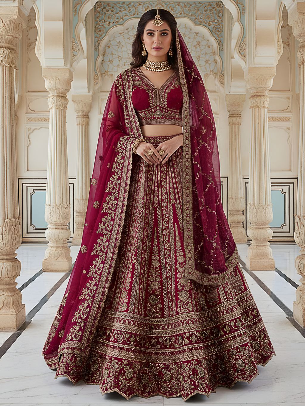 Raspberry Pink Pure Soft Silk Premium Bridal Lehenga Choli Wedding Lehenga Choli Anant Tex Exports Pvt.Ltd..