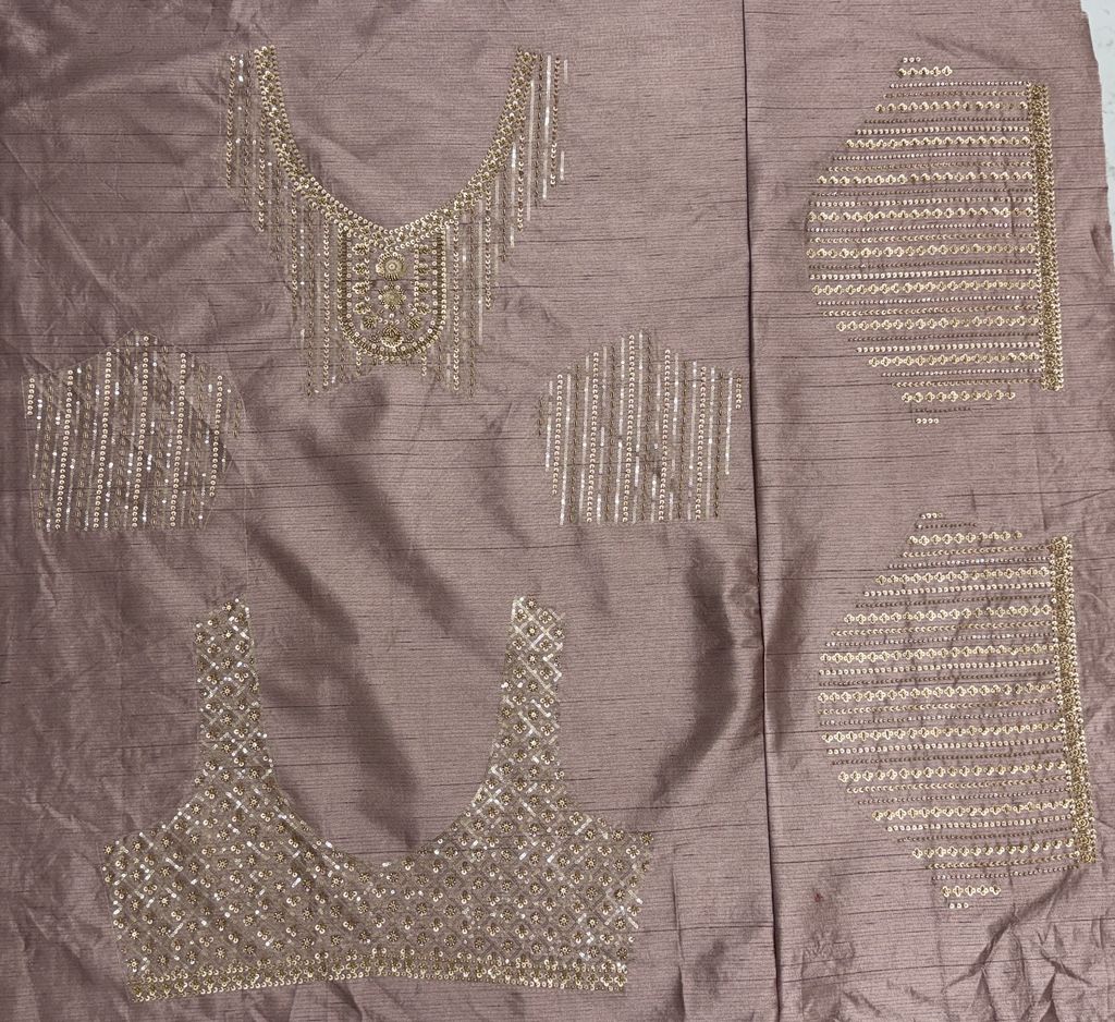 Powder Pink Pure Soft Heavy Silk Sequins Embroidery Work Bridal Lehenga 