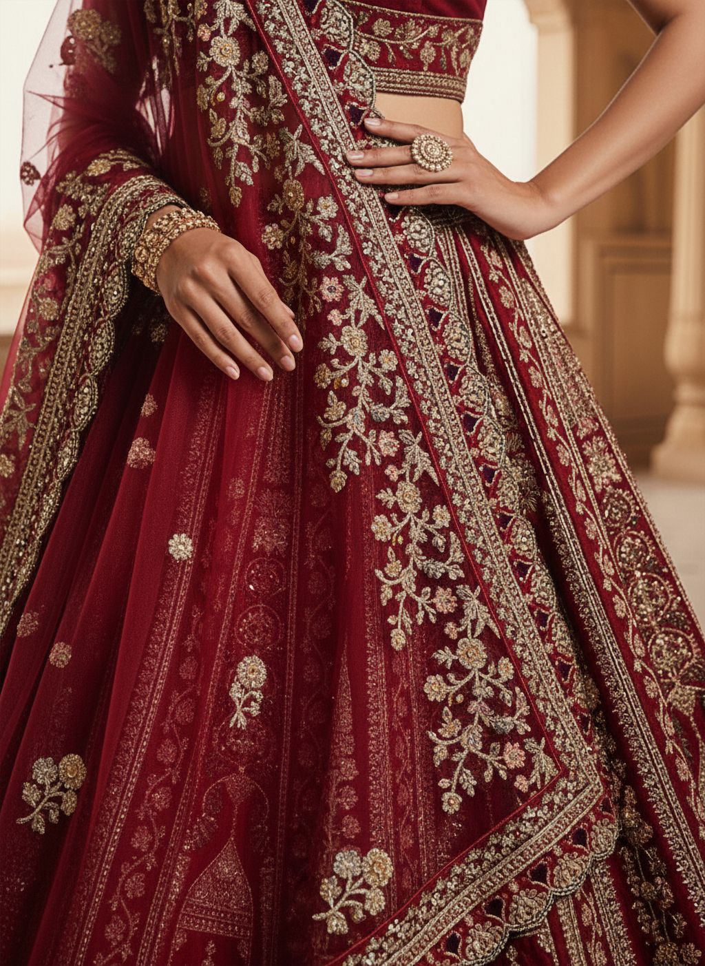 Red Pure Soft Silk Premium Bridal Lehenga Choli Wedding Lehenga Choli Anant Tex Exports Pvt.Ltd..