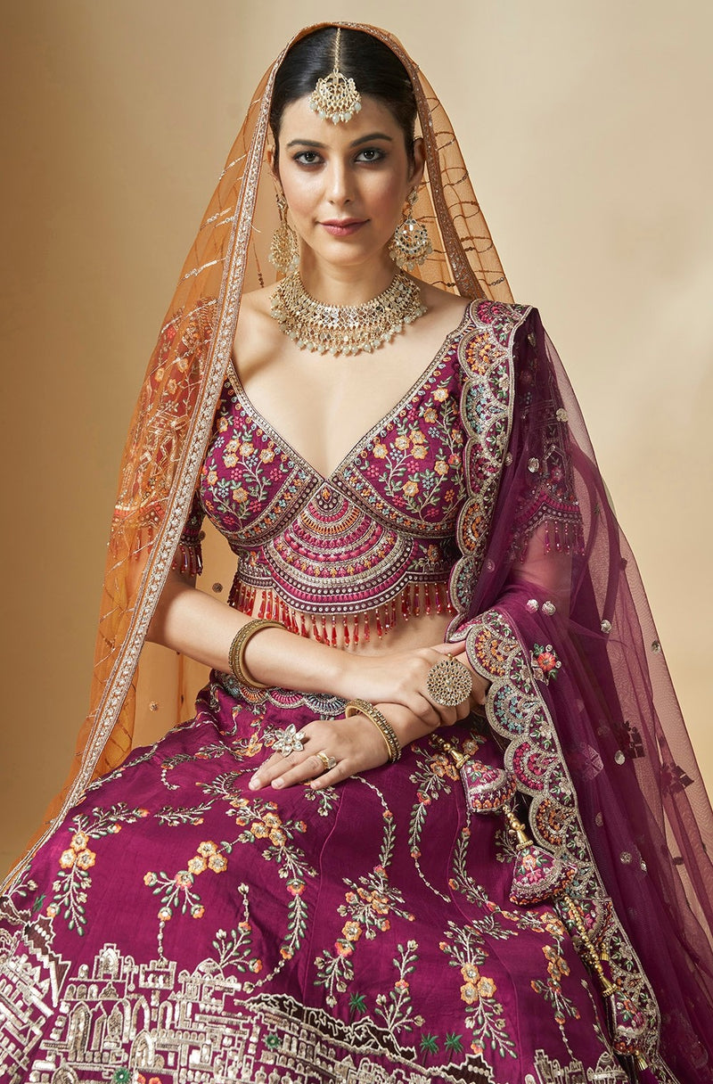 Designer Wedding Wear Pure Handwork Bridal Lehenga Choli