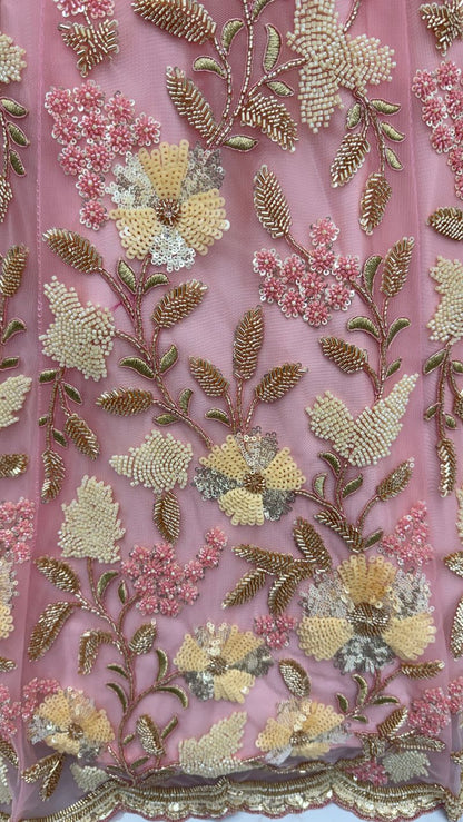 Pink Pure Soft Net Heavy Embroidery Work Bridal Lehenga Bridal Lehenga Anant Tex Exports Pvt.Ltd..