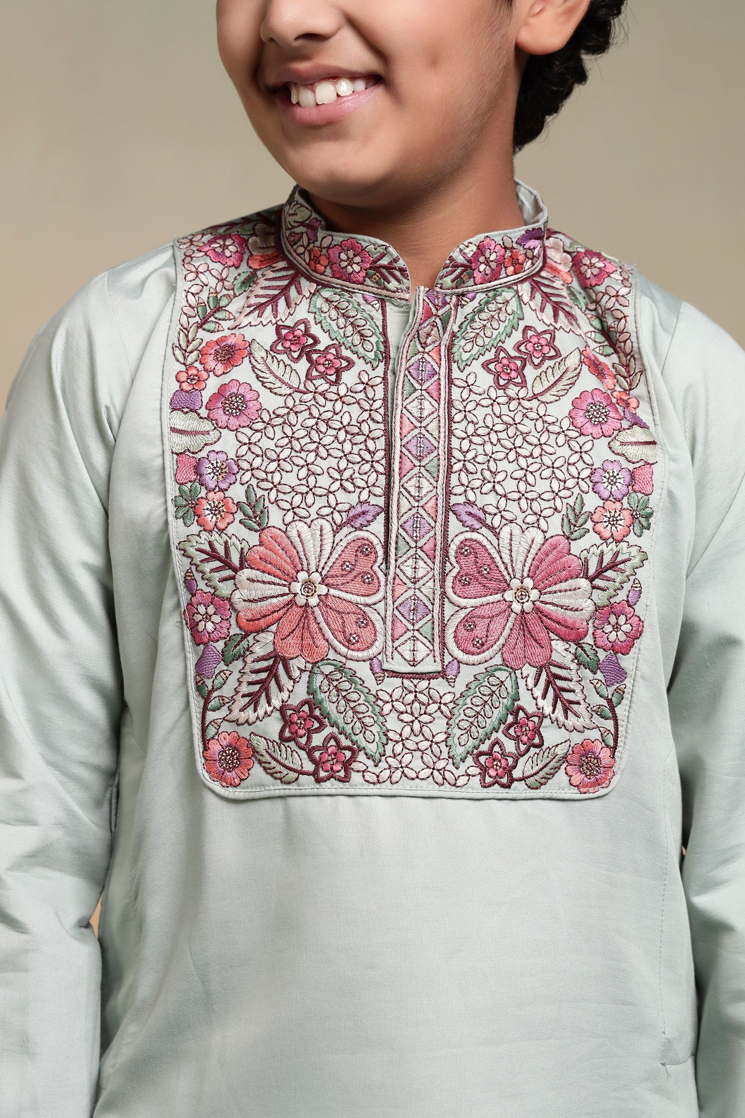 Pista Pure Viscose Silk Kids Boy Kurta Pajama