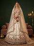Off White Pure Soft Gadwal Silk Heavy Embroidery Work Bridal Lehenga Choli 