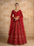 Red Pure Soft Heavy Net Sequins Embroidery Work Bridal Lehenga Choli