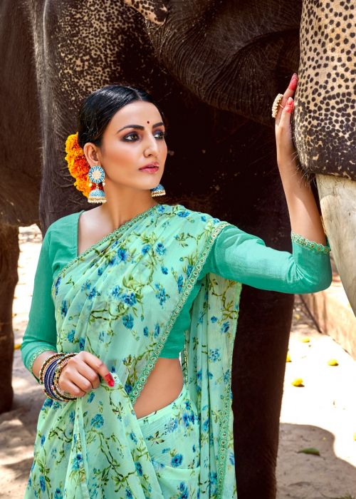 Fancy Casual Wear Chiffon Printed Sarees Collection Anant Tex Exports Private Limited