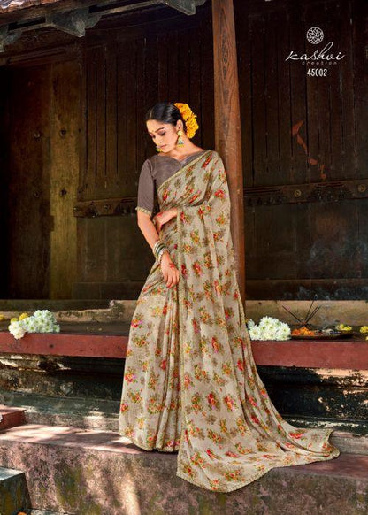 Fancy Casual Wear Chiffon Printed Sarees Collection Anant Tex Exports Private Limited