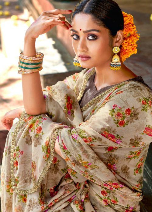 Fancy Casual Wear Chiffon Printed Sarees Collection Anant Tex Exports Private Limited