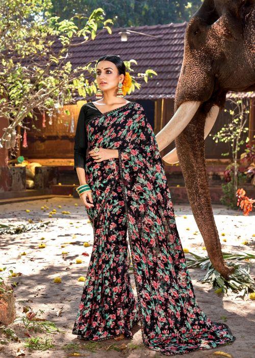 Fancy Casual Wear Chiffon Printed Sarees Collection Anant Tex Exports Private Limited