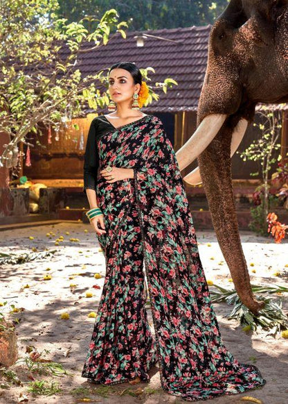 Fancy Casual Wear Chiffon Printed Sarees Collection Anant Tex Exports Private Limited