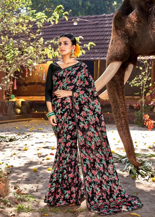 Fancy Casual Wear Chiffon Printed Sarees Collection Anant Tex Exports Private Limited