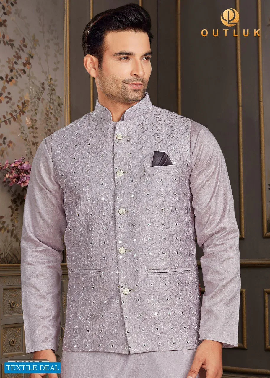 OUTLOOK VOL 67 A SILK CLASSIC LOOK KURTA WITH JACKET AND PAJAMA Anant Tex Exports Private Limited