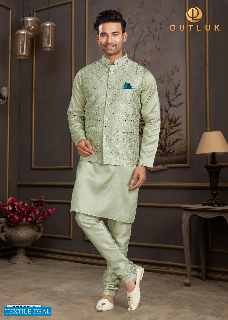 OUTLOOK VOL 67 A SILK CLASSIC LOOK KURTA WITH JACKET AND PAJAMA Anant Tex Exports Private Limited