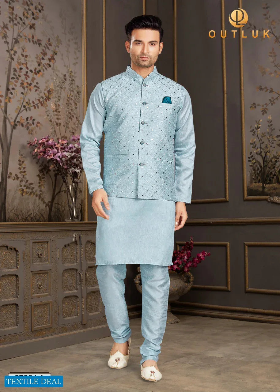 OUTLOOK VOL 67 A SILK CLASSIC LOOK KURTA WITH JACKET AND PAJAMA Anant Tex Exports Private Limited