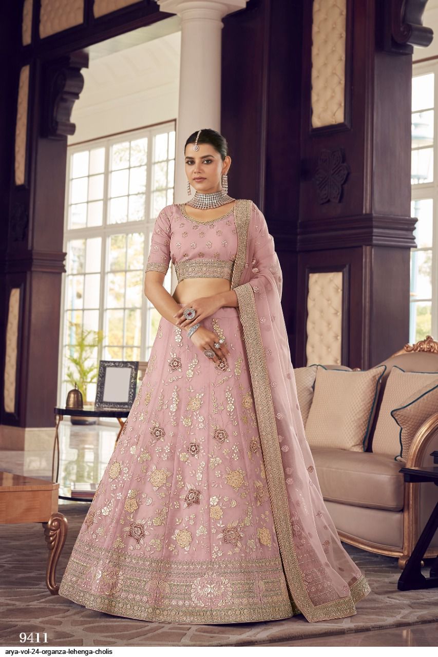 ARYA VOL 24 ORGANZA LEHENGA CHOLI DNO 9411 Anant Tex Exports Private Limited