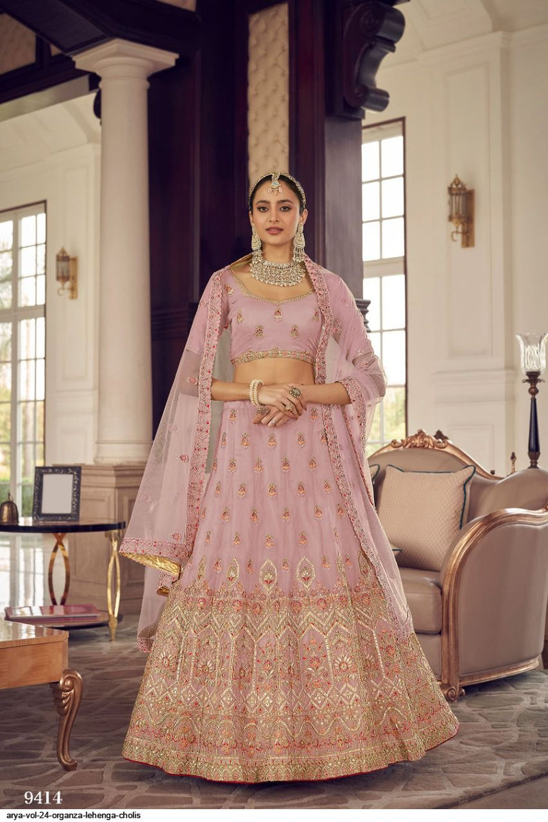 ARYA VOL 24 ORGANZA LEHENGA CHOLI DNO 9414 Anant Tex Exports Private Limited
