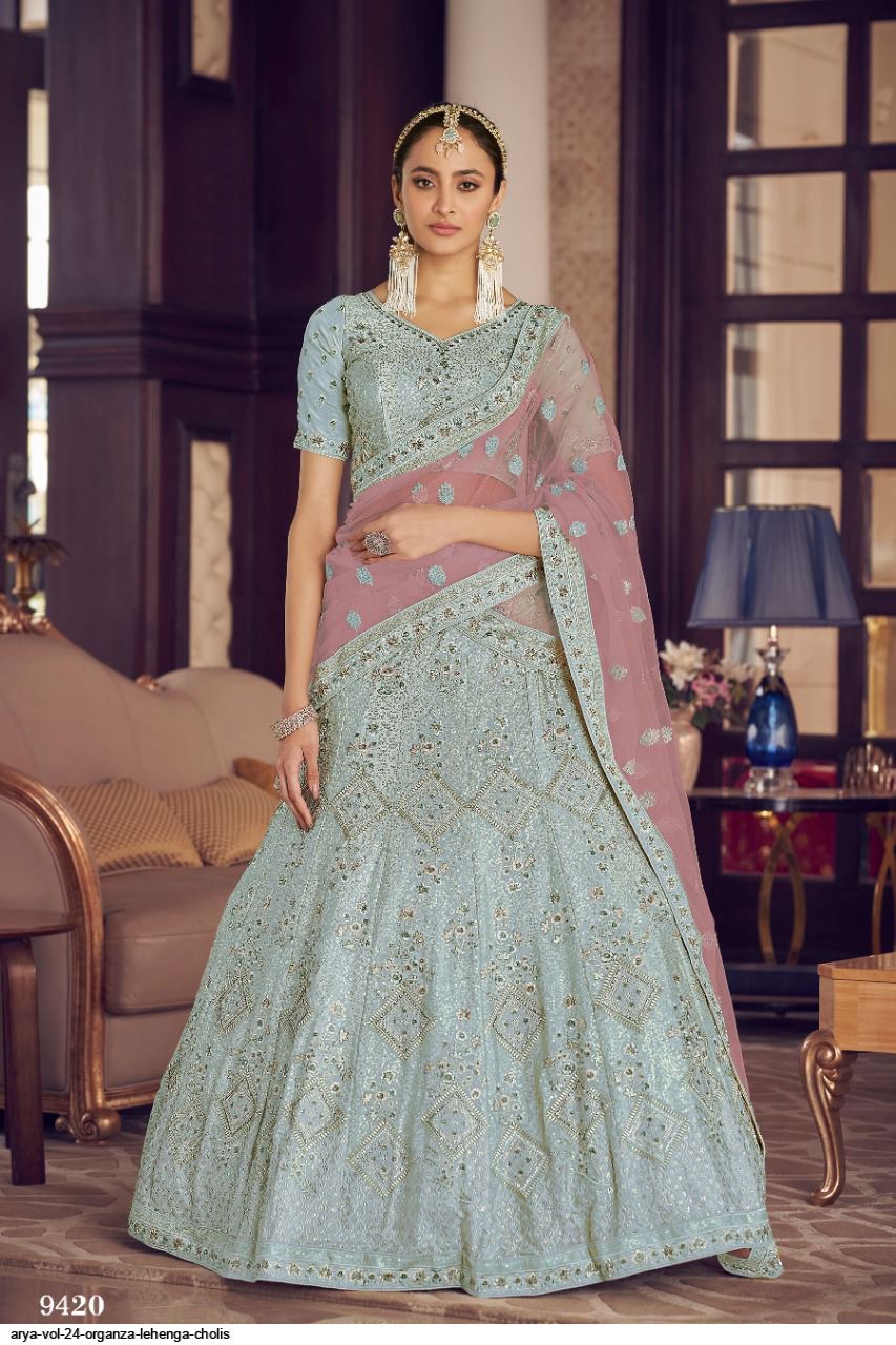 ARYA VOL 24 ORGANZA LEHENGA CHOLI DNO 9420 Anant Tex Exports Private Limited