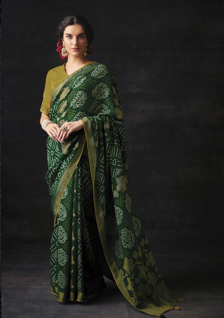 DESIGNER BRASSO BANDHANI SAREE Anantexports