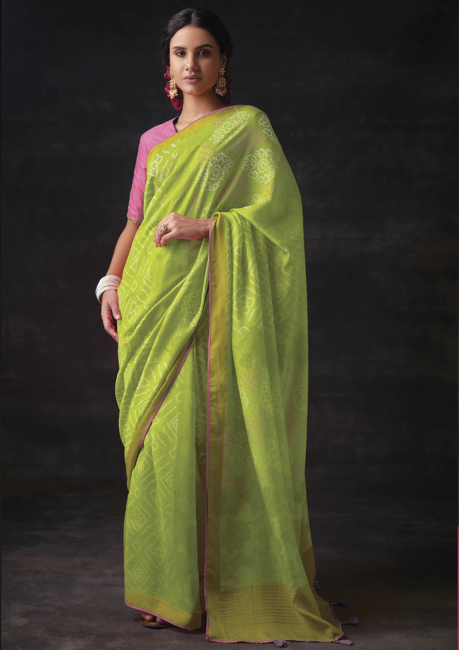 DESIGNER BRASSO BANDHANI SAREE Anantexports