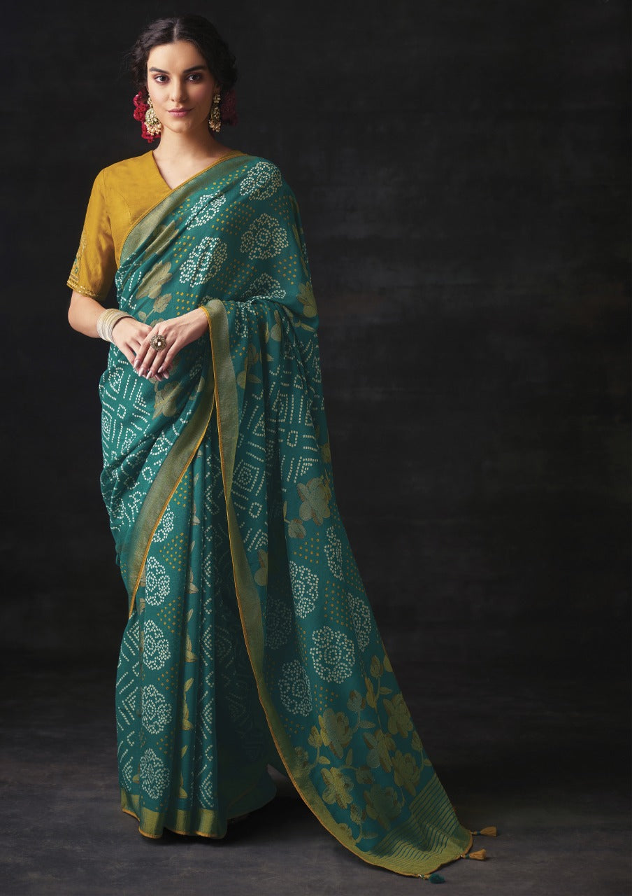 DESIGNER BRASSO BANDHANI SAREE Anantexports