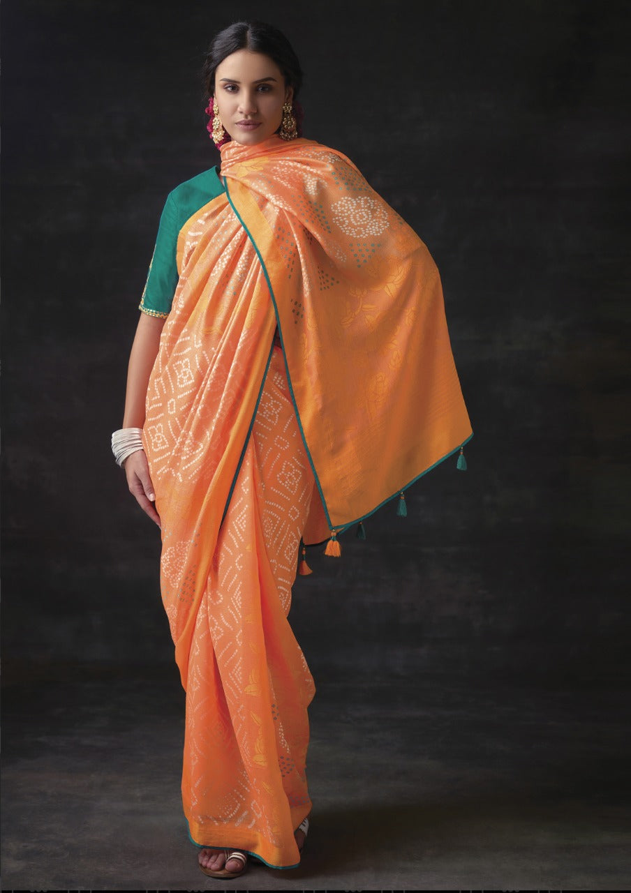 DESIGNER BRASSO BANDHANI SAREE Anantexports