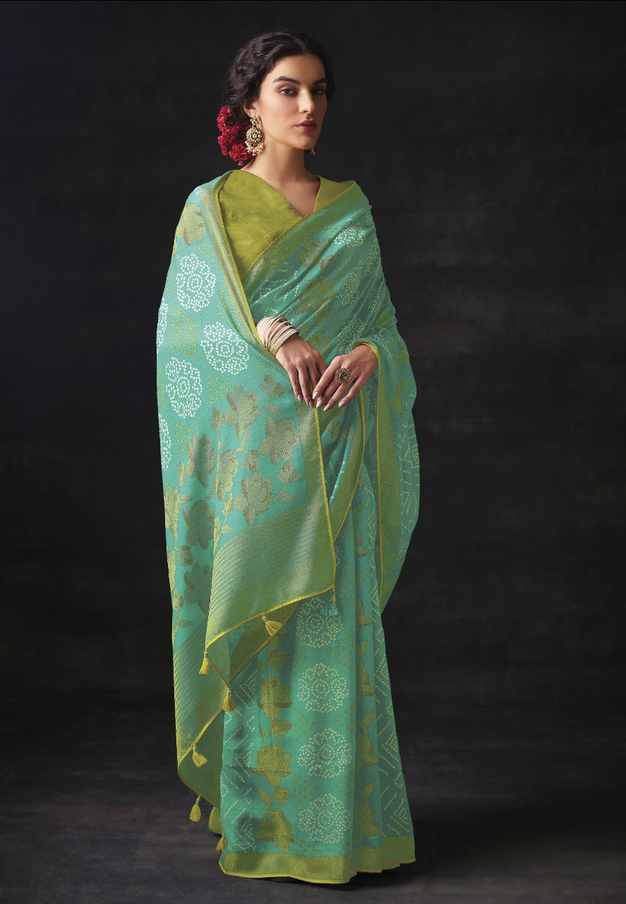 DESIGNER BRASSO BANDHANI SAREE Anantexports