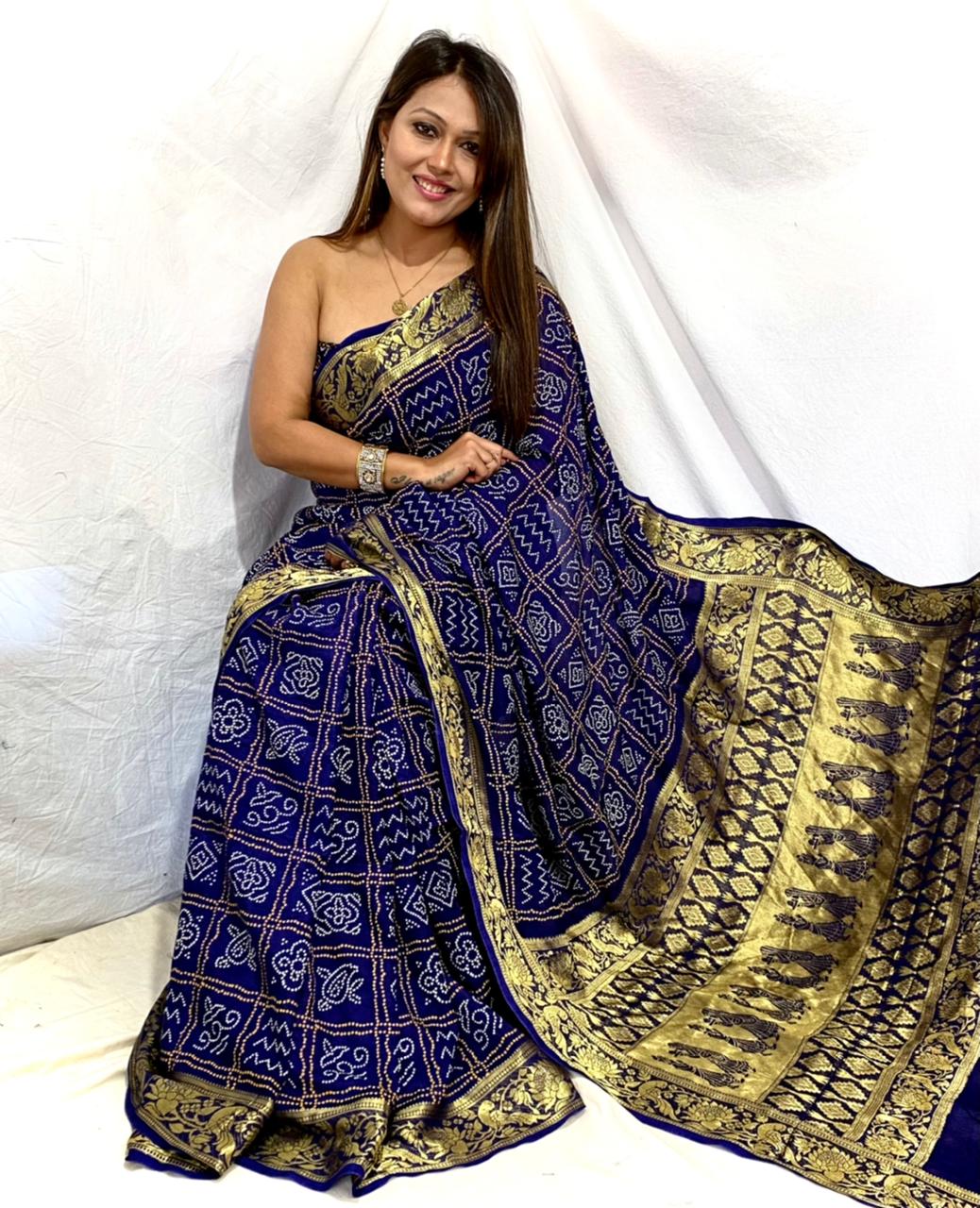 Block Print Bandhani Saree Anantexports