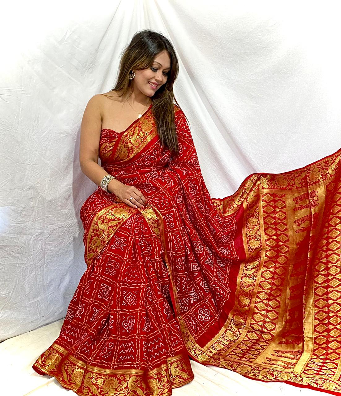Block Print Bandhani Saree Anantexports